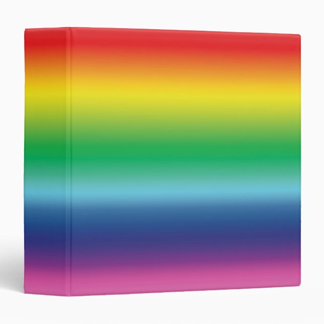 Pride rainbow gradient colors pattern modern 3 ring binder (Front/Spine)