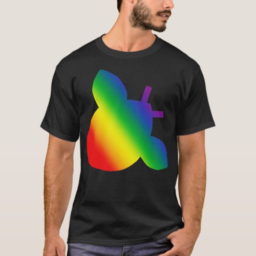 Pride Rainbow Gradient Silhouette Bee T_Shirt