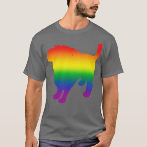 Pride Rainbow Gradient Silhouette Dog T_Shirt