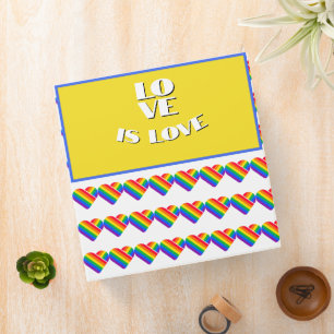 Pride Rainbow Heart 3 Ring Binder