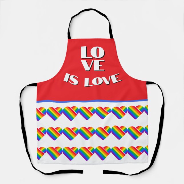 Pride Rainbow Heart  Apron (Front)