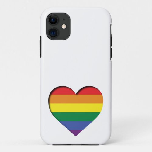 Pride Rainbow Heart iPhone 11 Case