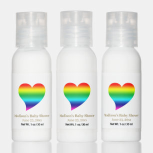 Pride rainbow heart gender neutral baby shower hand lotion