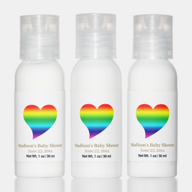 Pride rainbow heart gender neutral baby shower  hand lotion (Set)