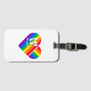Pride Rainbow Heart  Luggage Tag