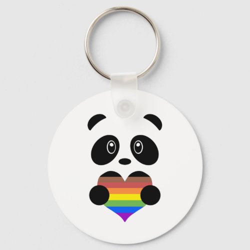 Pride Rainbow Heart Panda Keychain
