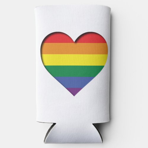 Pride Rainbow Heart Seltzer Can Cooler