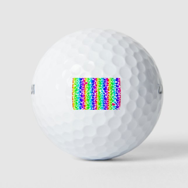 pride rainbow hearts golf balls (Front)