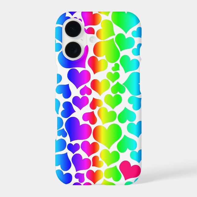 pride rainbow hearts iphone case (Back)