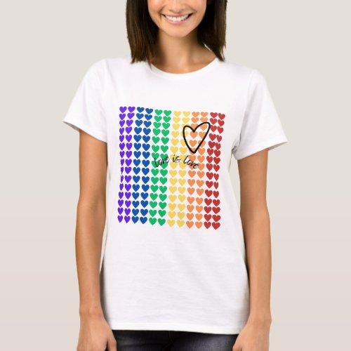 PRIDE rainbow hearts love is love T_Shirt