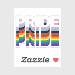 Pride rainbow inclusive diversity lgbtq typography sticker