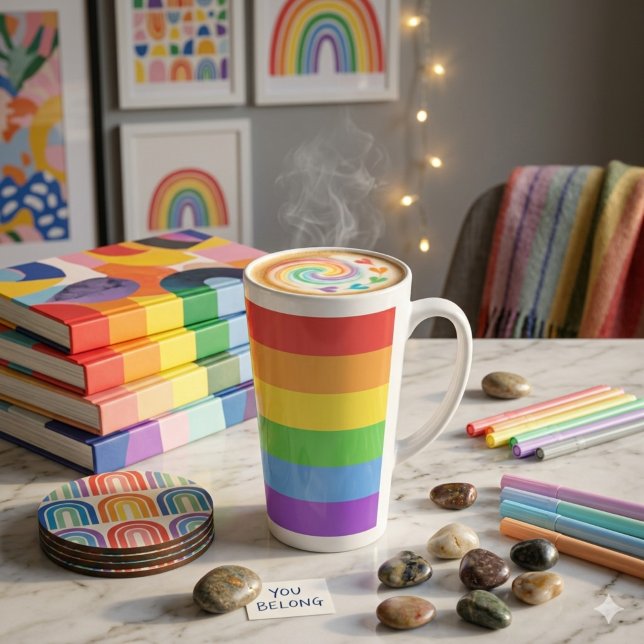 Pride Rainbow Latte Mug (Creator Uploaded)