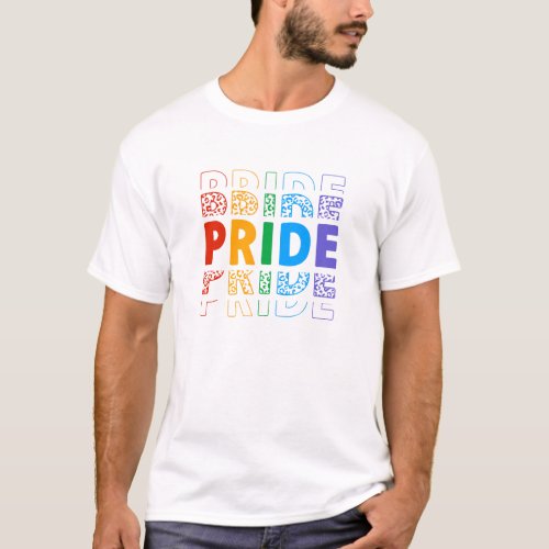 Pride Rainbow Leopard Print T_Shirt