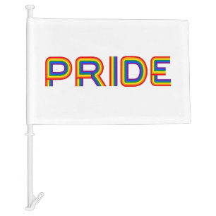 Pride Rainbow Letters Car Flag