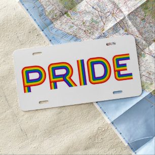 Pride Rainbow Letters License Plate