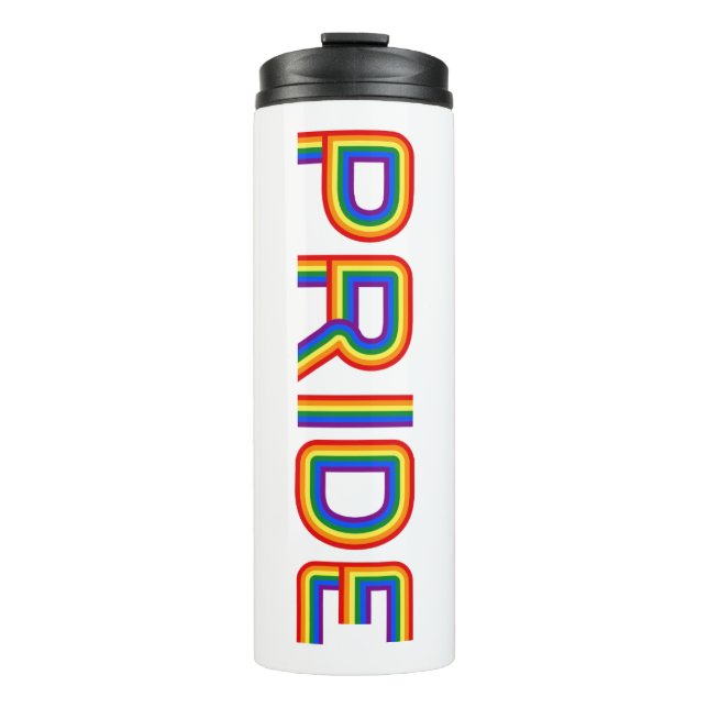 Pride | Rainbow Letters Thermal Tumbler (Front)