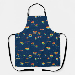 Pride Rainbow LGBT Gay Queer One Love Pattern Apron
