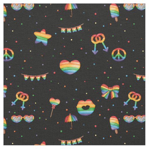 Pride Rainbow LGBT Gay Queer One Love Pattern Fabric