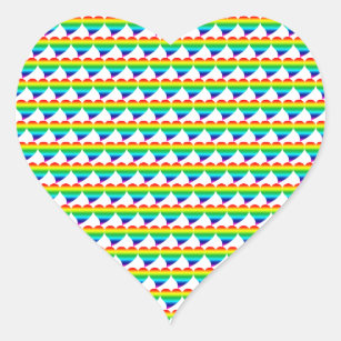 Rainbow Heart Gem Heart Sticker, Zazzle.com