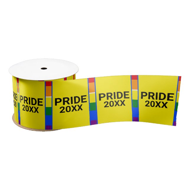 Pride Rainbow LGBT LGBTQ Template Satin Ribbon (Spool)