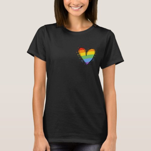 Pride Rainbow LGBTQ Girls Basic Dark T_Shirt