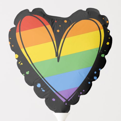 Pride Rainbow LGBTQ Heart  Balloon