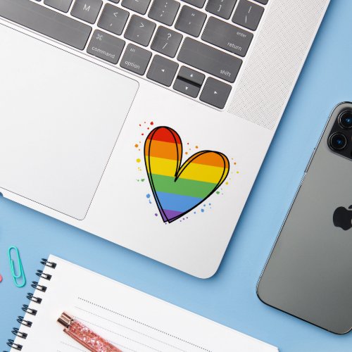 Pride Rainbow LGBTQ Heart Wedding Sticker