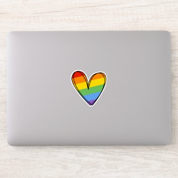 Pride Rainbow Lgbtq Heart Wedding Sticker by splendidsummer at Zazzle
