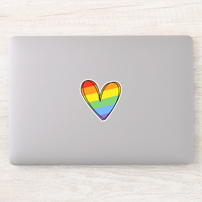 Pride Rainbow LGBTQ Heart Wedding Sticker (Computer)