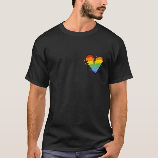 Pride Rainbow LGBTQ Men's Basic Dark T-Shirt (Front)