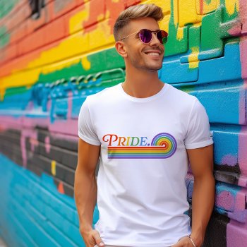 Pride Rainbow Lgbtq Men's Basic Dark T-shirt by splendidsummer at Zazzle