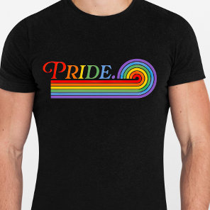 Pride Rainbow LGBTQ Men's Basic Dark T-Shirt