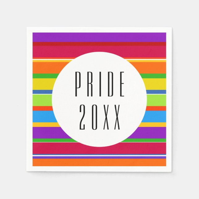 PRIDE Rainbow LGBTQ Napkins (Front)