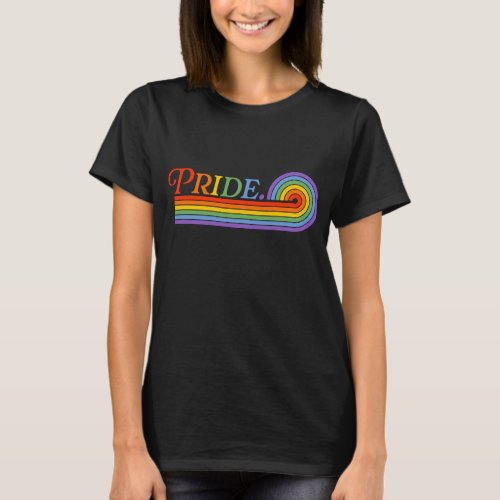 Pride Rainbow LGBTQ Womens Basic Dark T_Shirt