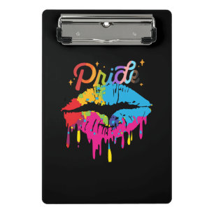 Pride Rainbow Lips   LGBTQ   Dripping Lips Mini Clipboard