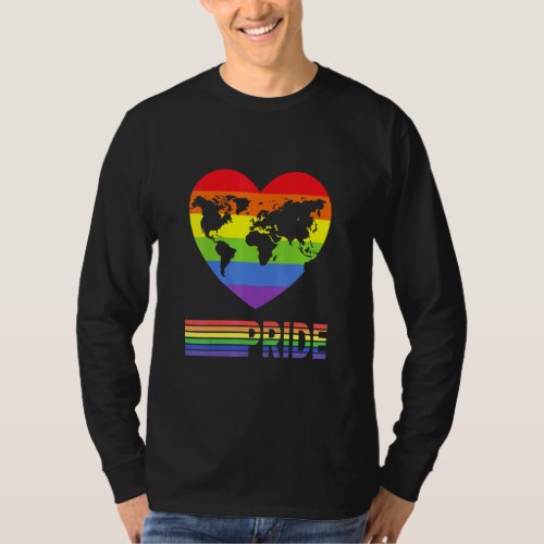Pride Rainbow Love Earth World Lesbian Gay Men Wom T_Shirt