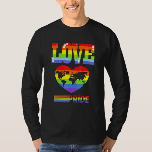 Pride Rainbow Love Earth World Lesbian Gay Men Wom T_Shirt
