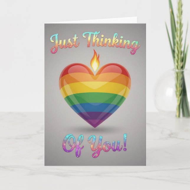 Pride Rainbow Love, LGBTQIA Holiday Card (Front)
