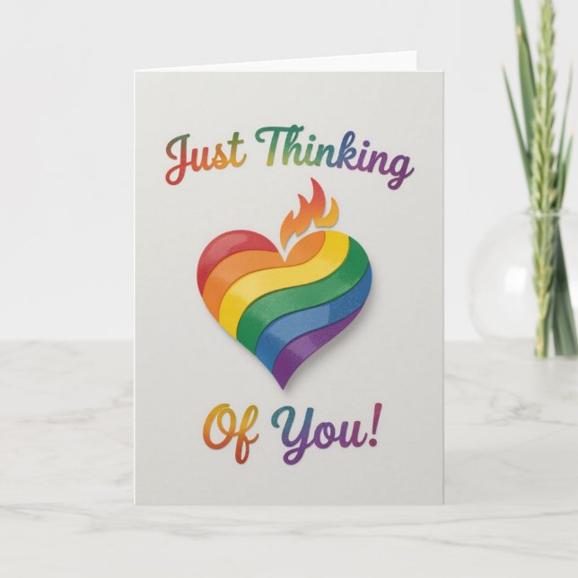 Pride Rainbow Love, LGBTQIA Holiday Card (Front)