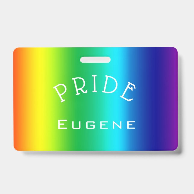 PRIDE Rainbow Multicolors Personalized Badge (Front)