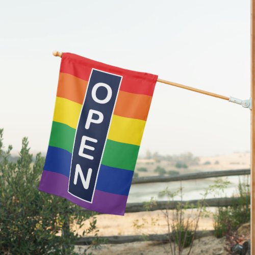 Pride Rainbow Open for Business House Flag