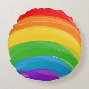 Pride Rainbow Pouf Round Pillow
