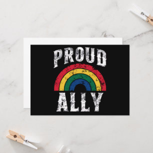 Pride Rainbow Proud Ally Lesbian Pride Vintage Invitation