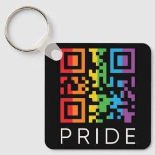 Pride Rainbow QR Code LGBTQIA+ Keychain