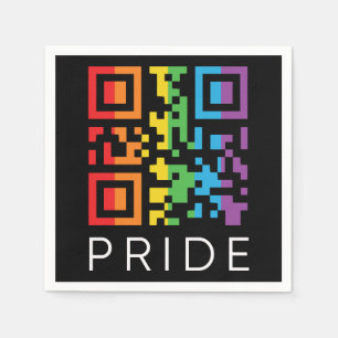 Pride Rainbow QR Code LGBTQIA+ Napkins