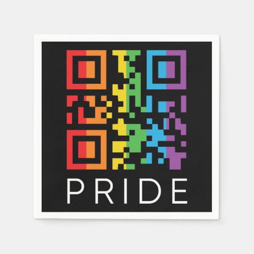 Pride Rainbow QR Code LGBTQIA Napkins