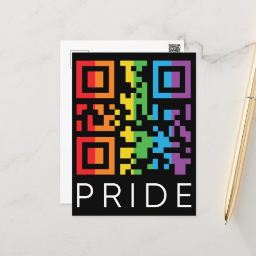 Pride Rainbow QR Code LGBTQIA Postcard