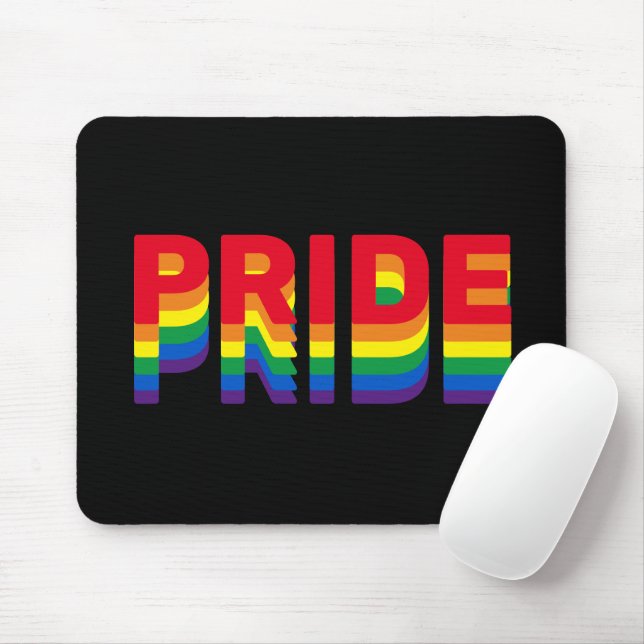 Pride rainbow retro black lgbt lgbtq queer gay mouse pad (With Mouse)