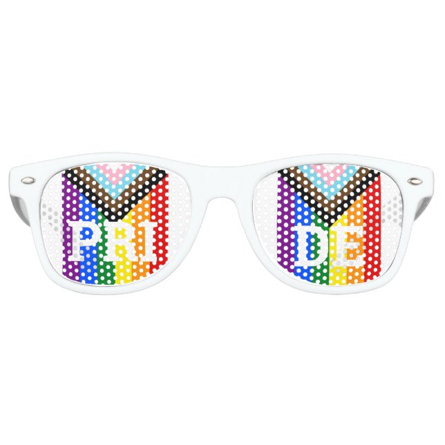 PRIDE Rainbow retro Shades /Fun Party Sunglasses (Front)