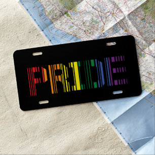 Pride Rainbow Scan LGBTQ Typography License Plate